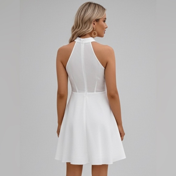 White Guipure Lace Insert Dress - Picture 4 of 7